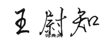 駱恆光王尉知行書個性簽名怎么寫