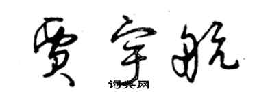 曾慶福賈宇航草書個性簽名怎么寫