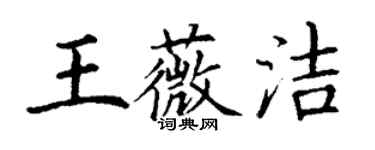 丁謙王薇潔楷書個性簽名怎么寫
