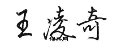 駱恆光王凌奇行書個性簽名怎么寫