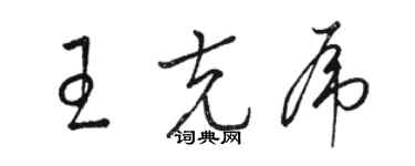 駱恆光王克虎草書個性簽名怎么寫