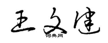 曾慶福王文健草書個性簽名怎么寫