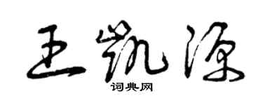 曾慶福王凱源草書個性簽名怎么寫