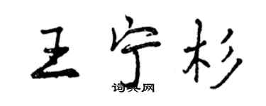 曾慶福王寧杉行書個性簽名怎么寫