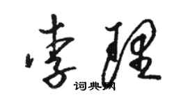 駱恆光李理草書個性簽名怎么寫