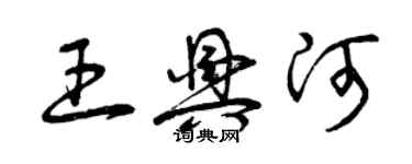 曾慶福王興河草書個性簽名怎么寫