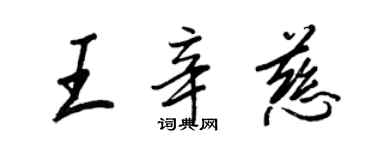 王正良王辛慈行書個性簽名怎么寫