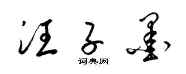 梁錦英汪子墨草書個性簽名怎么寫