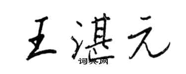 王正良王湛元行書個性簽名怎么寫