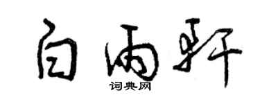 曾慶福白雨軒草書個性簽名怎么寫