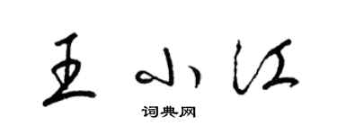 梁錦英王小江草書個性簽名怎么寫