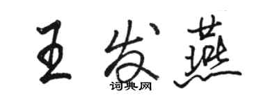 駱恆光王發燕行書個性簽名怎么寫