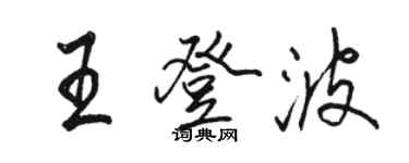 駱恆光王登波行書個性簽名怎么寫