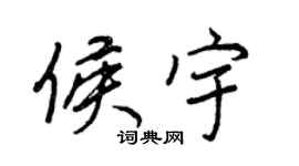 王正良侯宇行書個性簽名怎么寫