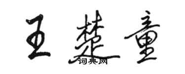 駱恆光王楚童行書個性簽名怎么寫