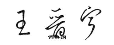 駱恆光王晉寧草書個性簽名怎么寫