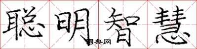 龐中華聰明智慧楷書怎么寫