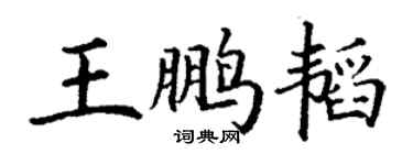 丁謙王鵬韜楷書個性簽名怎么寫