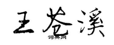 曾慶福王蒼溪行書個性簽名怎么寫