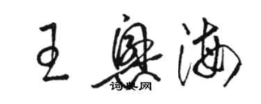 駱恆光王興海草書個性簽名怎么寫