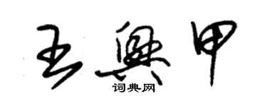 朱錫榮王興甲草書個性簽名怎么寫