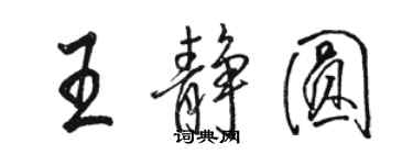 駱恆光王靜圓行書個性簽名怎么寫