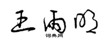 曾慶福王雨明草書個性簽名怎么寫