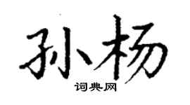 丁謙孫楊楷書個性簽名怎么寫