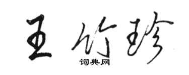 駱恆光王竹珍行書個性簽名怎么寫