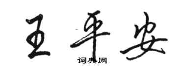 駱恆光王平安行書個性簽名怎么寫