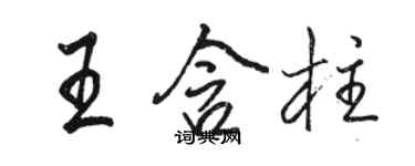 駱恆光王含柱行書個性簽名怎么寫