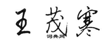駱恆光王茂寒行書個性簽名怎么寫