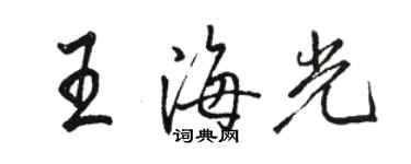 駱恆光王海光行書個性簽名怎么寫