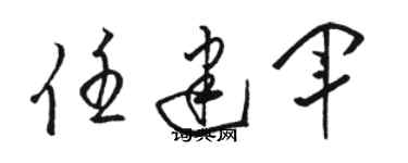 駱恆光任建軍草書個性簽名怎么寫