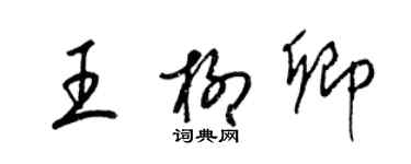 梁錦英王柳卿草書個性簽名怎么寫