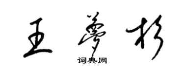 梁錦英王夢杉草書個性簽名怎么寫