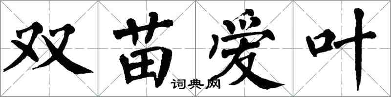 翁闓運雙苗愛葉楷書怎么寫