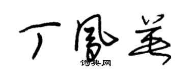 朱錫榮丁鳳英草書個性簽名怎么寫