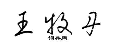 梁錦英王牧丹草書個性簽名怎么寫