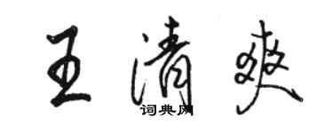 駱恆光王清爽行書個性簽名怎么寫