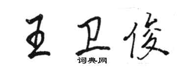 駱恆光王衛俊行書個性簽名怎么寫