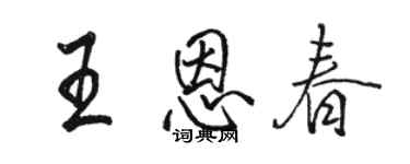 駱恆光王恩春行書個性簽名怎么寫