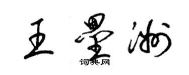 梁錦英王壘洲草書個性簽名怎么寫