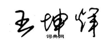 朱錫榮王坤輝草書個性簽名怎么寫