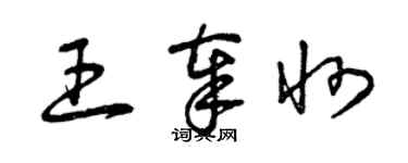 曾慶福王奉州草書個性簽名怎么寫