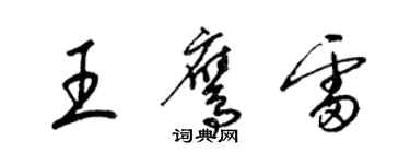 梁錦英王鷹雷草書個性簽名怎么寫
