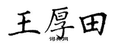 丁謙王厚田楷書個性簽名怎么寫
