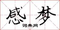 袁強感夢楷書怎么寫
