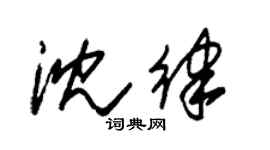 朱錫榮沈律草書個性簽名怎么寫