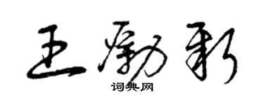 曾慶福王勵新草書個性簽名怎么寫